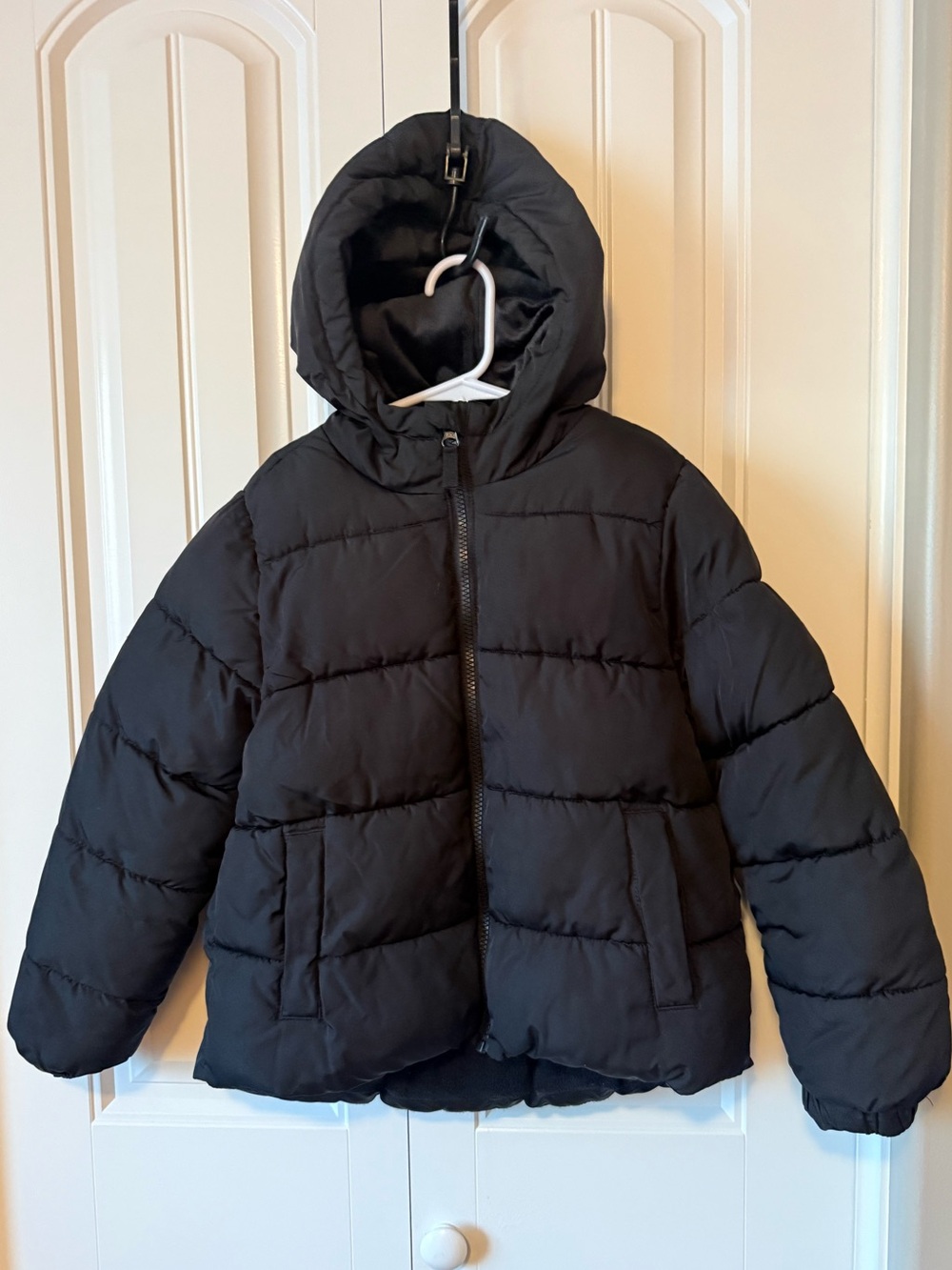Swiss Tech Kids Black Hooded Puffer Coat